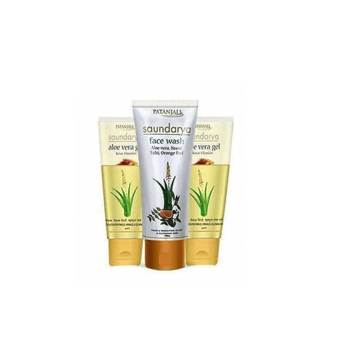 Patanjali Saundarya Face Wash and Aloe Vera Kesar Chandan Combo Pack